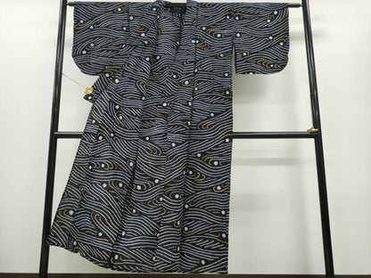 平和屋着物∴夏物 浴衣 有松鳴海絞り 立波文 綿 逸品 CAAY4764ng