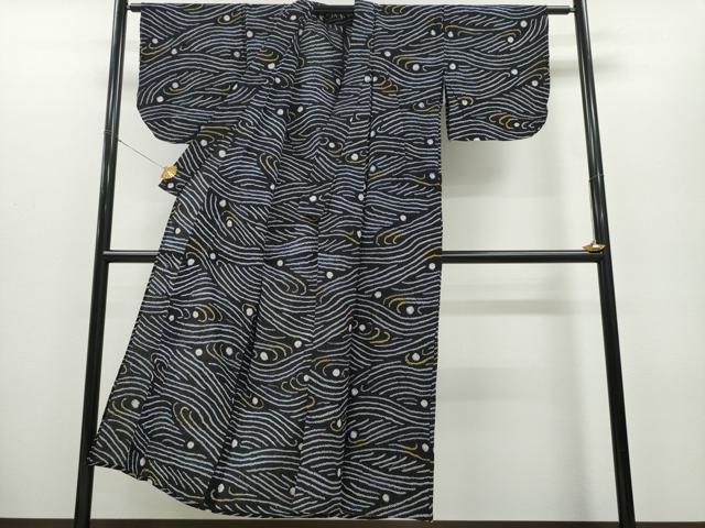 平和屋着物∴夏物 浴衣 有松鳴海絞り 立波文 綿 逸品 CAAY4764ng