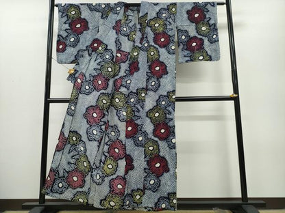 平和屋着物∴夏物 浴衣 有松鳴海絞り 舞花文 綿 逸品 CAAY4767ng