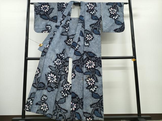 平和屋着物∴夏物 浴衣 有松鳴海絞り 枝菊文 綿 逸品 CAAY4768ng