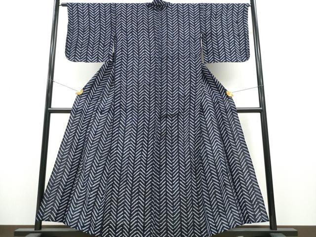 平和屋着物∴夏物　浴衣　有松鳴海絞り　矢羽根文様　綿　逸品　CAAY4770ng 平和屋着物∴夏物 浴衣 有松鳴海絞り 矢羽根文様 綿 逸品 CAAY4770ng
