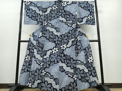 平和屋着物∴夏物 浴衣 有松鳴海絞り 道長舞花文 綿 逸品 CAAY4773ng