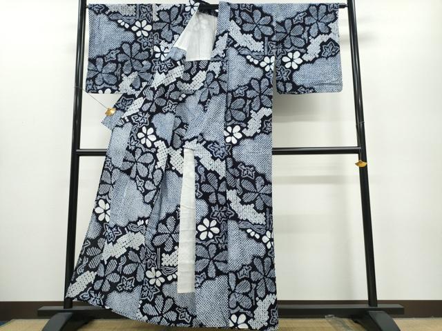 平和屋着物∴夏物 浴衣 有松鳴海絞り 道長舞花文 綿 逸品 CAAY4773ng