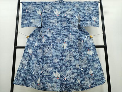 平和屋着物∴夏物 浴衣 有松鳴海絞り 舞蝶文 綿 逸品 CAAY4774ng