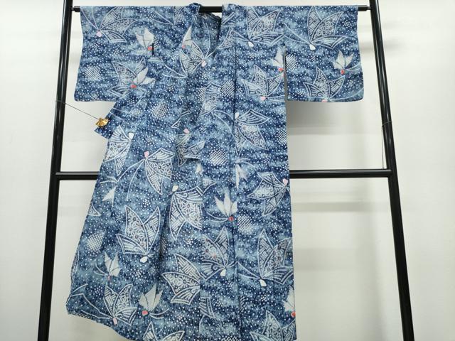 平和屋着物∴夏物 浴衣 有松鳴海絞り 舞蝶文 綿 逸品 CAAY4774ng