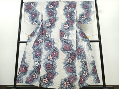 平和屋着物∴夏物 浴衣 有松鳴海絞り 色紙椿 綿 逸品 CAAY4778ng