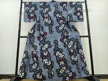 平和屋着物∴夏物 浴衣 有松鳴海絞り 舞花文 綿 逸品 CAAY4780ng