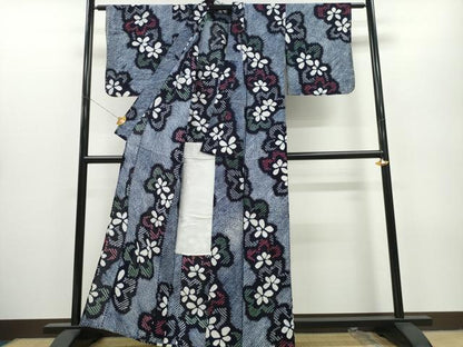 平和屋着物∴夏物 浴衣 有松鳴海絞り 舞花文 綿 逸品 CAAY4780ng