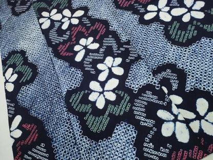 平和屋着物∴夏物 浴衣 有松鳴海絞り 舞花文 綿 逸品 CAAY4780ng