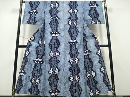 平和屋着物∴夏物 浴衣 有松鳴海絞り 吉祥花間道 綿 逸品 CAAY4784ng