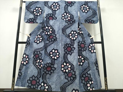 平和屋着物∴夏物 浴衣 有松鳴海絞り 流水菊文 綿 逸品 CAAY4785ng