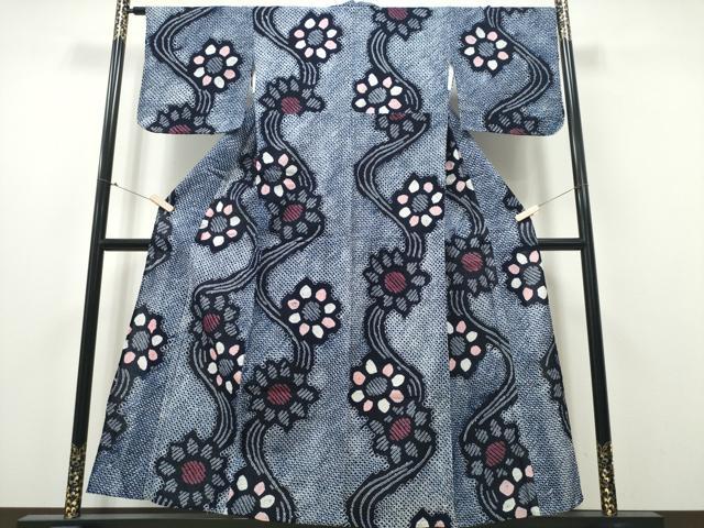平和屋着物∴夏物 浴衣 有松鳴海絞り 流水菊文 綿 逸品 CAAY4785ng