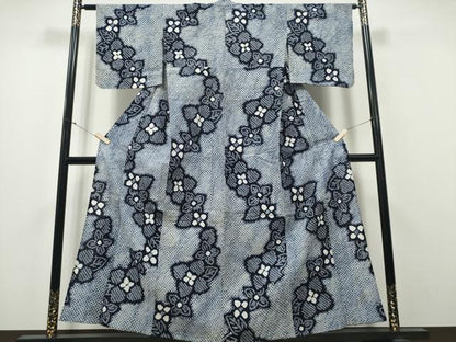 平和屋着物∴夏物 浴衣 有松鳴海絞り 舞花文 綿 逸品 CAAY4786ng