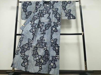 平和屋着物∴夏物 浴衣 有松鳴海絞り 舞花文 綿 逸品 CAAY4786ng