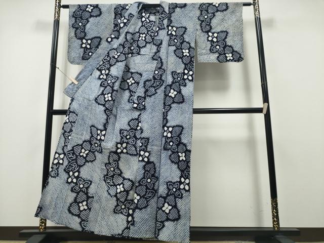 平和屋着物∴夏物 浴衣 有松鳴海絞り 舞花文 綿 逸品 CAAY4786ng
