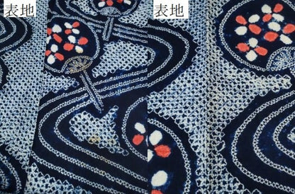 平和屋着物∴夏物 浴衣 有松鳴海絞り 流水団扇花文 綿 逸品 CAAY4787ng