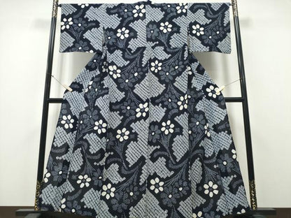 平和屋着物∴夏物 浴衣 有松鳴海絞り 花束文 綿 逸品 CAAY4789cng