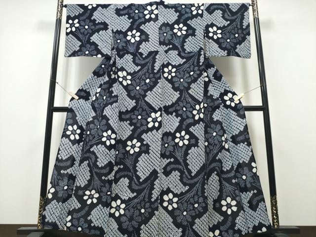 平和屋着物∴夏物 浴衣 有松鳴海絞り 花束文 綿 逸品 CAAY4789cng