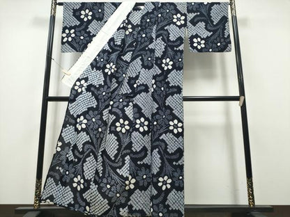 平和屋着物∴夏物 浴衣 有松鳴海絞り 花束文 綿 逸品 CAAY4789cng
