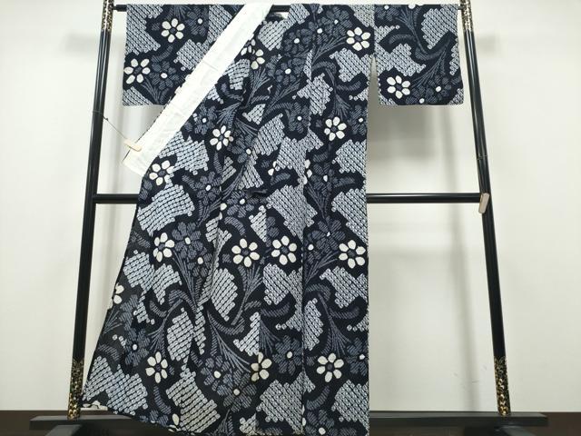 平和屋着物∴夏物 浴衣 有松鳴海絞り 花束文 綿 逸品 CAAY4789cng