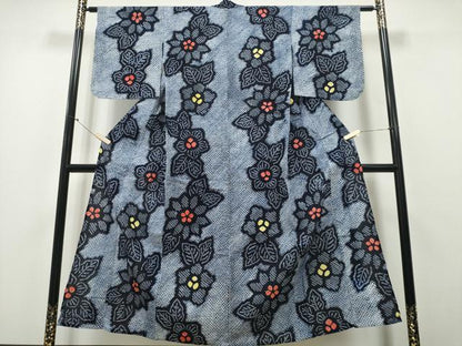 平和屋着物∴夏物 浴衣 有松鳴海絞り 舞花文 綿 逸品 CAAY4792ng