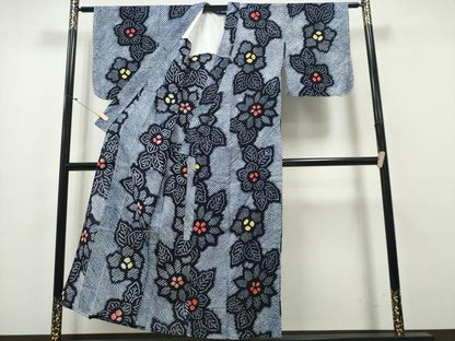 平和屋着物∴夏物 浴衣 有松鳴海絞り 舞花文 綿 逸品 CAAY4792ng