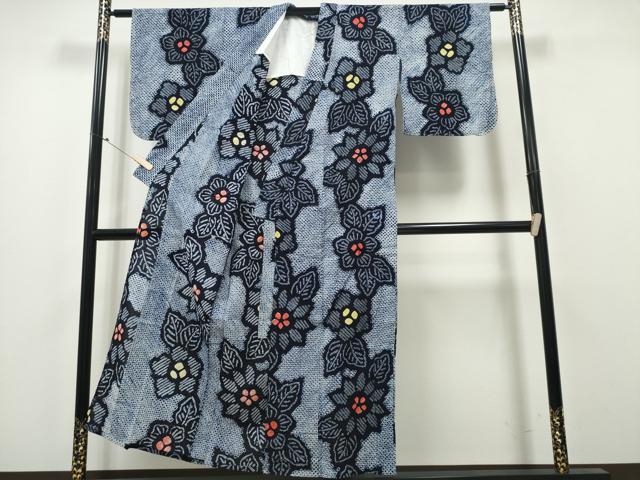 平和屋着物∴夏物 浴衣 有松鳴海絞り 舞花文 綿 逸品 CAAY4792ng