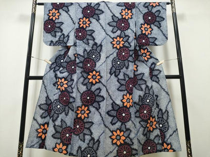 平和屋着物∴夏物 浴衣 有松鳴海絞り 菊文 綿 逸品 未使用 CAAY4793ng