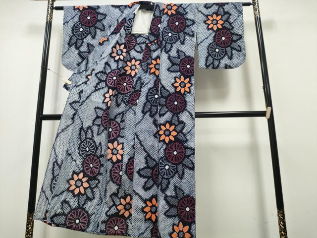平和屋着物∴夏物 浴衣 有松鳴海絞り 菊文 綿 逸品 未使用 CAAY4793ng