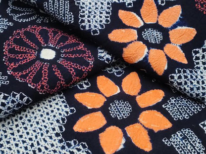 平和屋着物∴夏物 浴衣 有松鳴海絞り 菊文 綿 逸品 未使用 CAAY4793ng