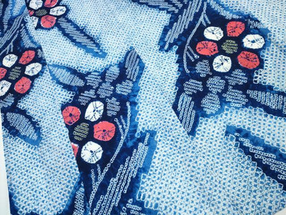 平和屋着物∴夏物 浴衣 有松鳴海絞り 草花文 綿 逸品 未使用 CAAY4795ng