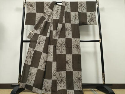 平和屋着物∴夏物 浴衣 有松鳴海絞り 市松麻の葉文様 綿 逸品 CAAY4796ng