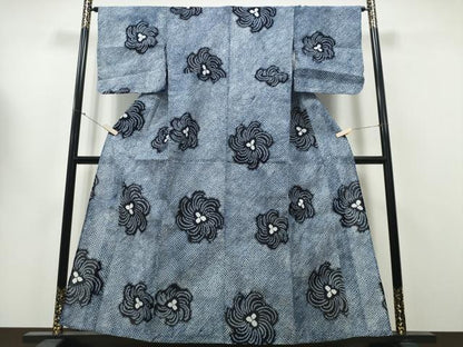 平和屋着物∴夏物 浴衣 有松鳴海絞り 捻じ菊文 綿 逸品 未使用 CAAY4797ng