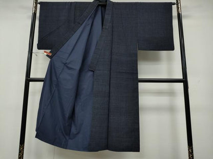 平和屋着物●男性　結城紬　80亀甲　総詰め　正絹　逸品　CAAY4802ut