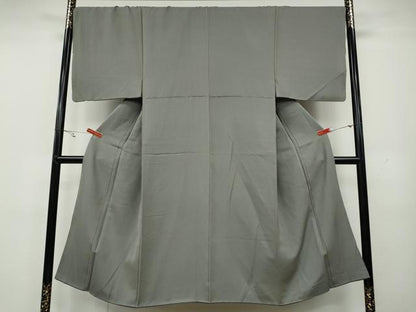 平和屋着物●男性 色無地 縞地紋 霞色 正絹 逸品 CAAY4808ut