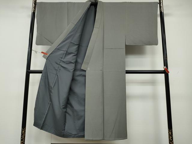 平和屋着物●男性 色無地 縞地紋 霞色 正絹 逸品 CAAY4808ut