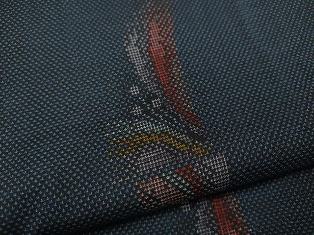 平和屋着物●本場大島紬 9マルキ 吉祥花文 正絹 逸品 CAAY4816ut