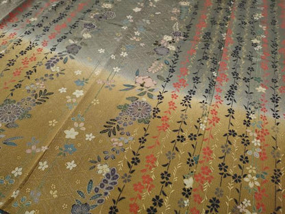 平和屋着物●訪問着　草花間道　暈し染め　金彩　鬼しぼ縮緬　正絹　逸品　CAAY4834ut
