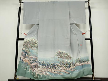 平和屋着物●本加賀友禅作家　村田理栄　色留袖　風景草花文　暈し染め　正絹　逸品　CAAY4849ut