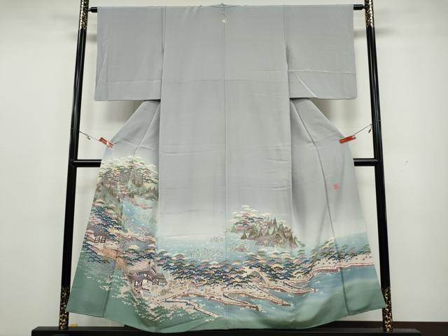 平和屋着物●本加賀友禅作家　村田理栄　色留袖　風景草花文　暈し染め　正絹　逸品　CAAY4849ut