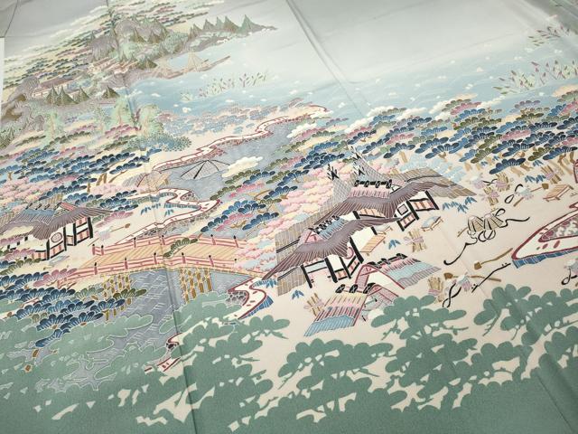 平和屋着物●本加賀友禅作家　村田理栄　色留袖　風景草花文　暈し染め　正絹　逸品　CAAY4849ut