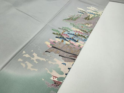 平和屋着物●本加賀友禅作家　村田理栄　色留袖　風景草花文　暈し染め　正絹　逸品　CAAY4849ut