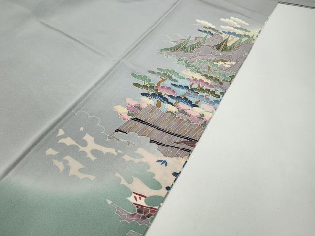 平和屋着物●本加賀友禅作家　村田理栄　色留袖　風景草花文　暈し染め　正絹　逸品　CAAY4849ut