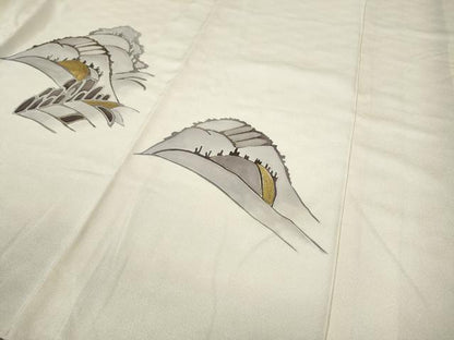 平和屋着物●訪問着　駒刺繍　遠山風景文　金彩　正絹　逸品　CAAY4852ut