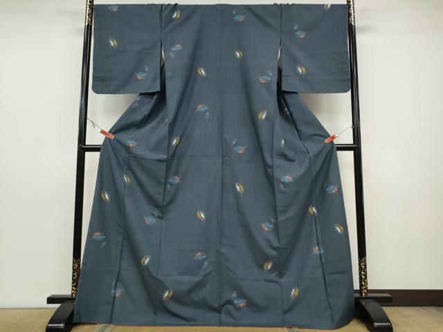 平和屋着物●上質な紬　舞葉文　正絹　逸品　CAAY4857ut