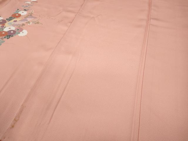 平和屋着物●訪問着　飛鶴短冊草花文　暈し染め　金彩　大丸扱い　正絹　逸品　CAAY4860ut