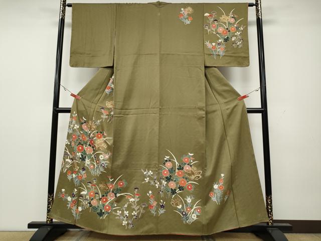 平和屋着物●訪問着 花蝶文 金彩 正絹 逸品 未使用 CAAY4864ut