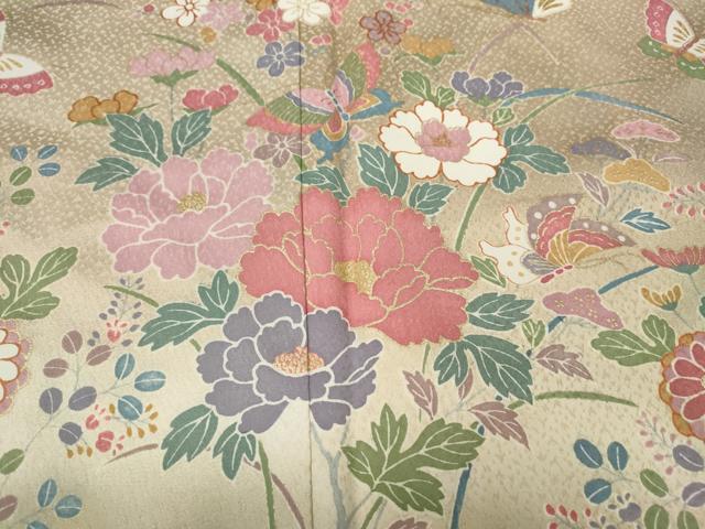 平和屋着物●訪問着　花蝶文　暈し染め　金彩　正絹　逸品　CAAY4869ut