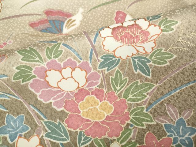 平和屋着物●訪問着　花蝶文　暈し染め　金彩　正絹　逸品　CAAY4869ut