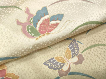 平和屋着物●訪問着　花蝶文　暈し染め　金彩　正絹　逸品　CAAY4869ut